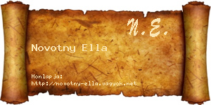 Novotny Ella névjegykártya